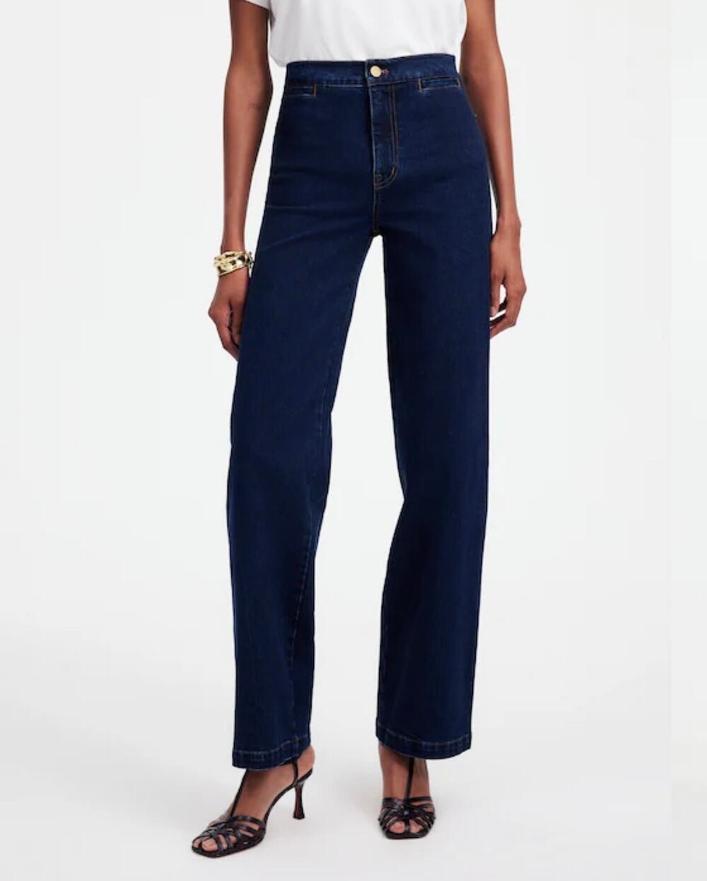 Madewell Women's Dark Blue Emmett Wide Leg Welt Pocket Edition Jeans Size 27